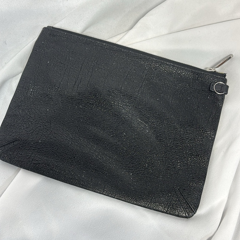 Rag & Bone Black pebbled Leather 11x8 clutch purse bag - Picture 4 of 13